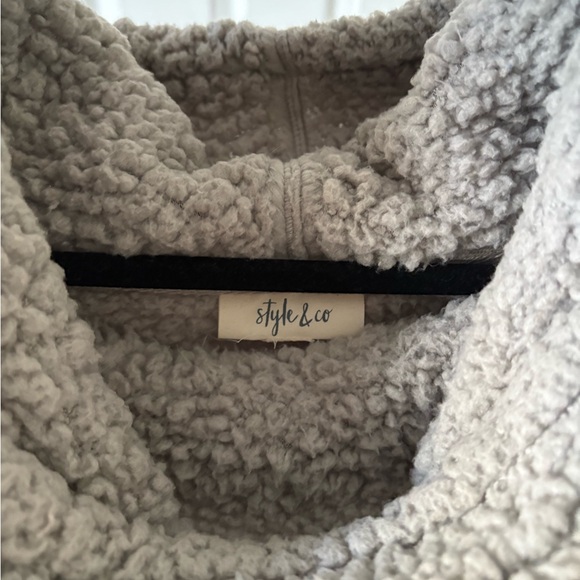 Style & Co. Gray Sherpa Cowl Neck Sweater - Picture 3 of 3